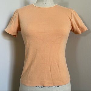 VTG 90s Peach Super Soft T-shirt Boxy Rayon Cotton Cherokee Sz S